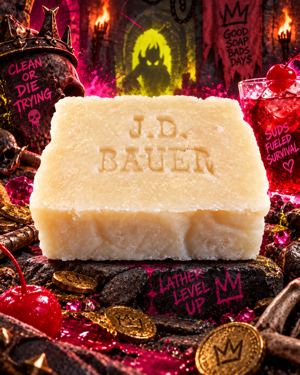 Dirty Shirley cherry and honey bar soap, view 4