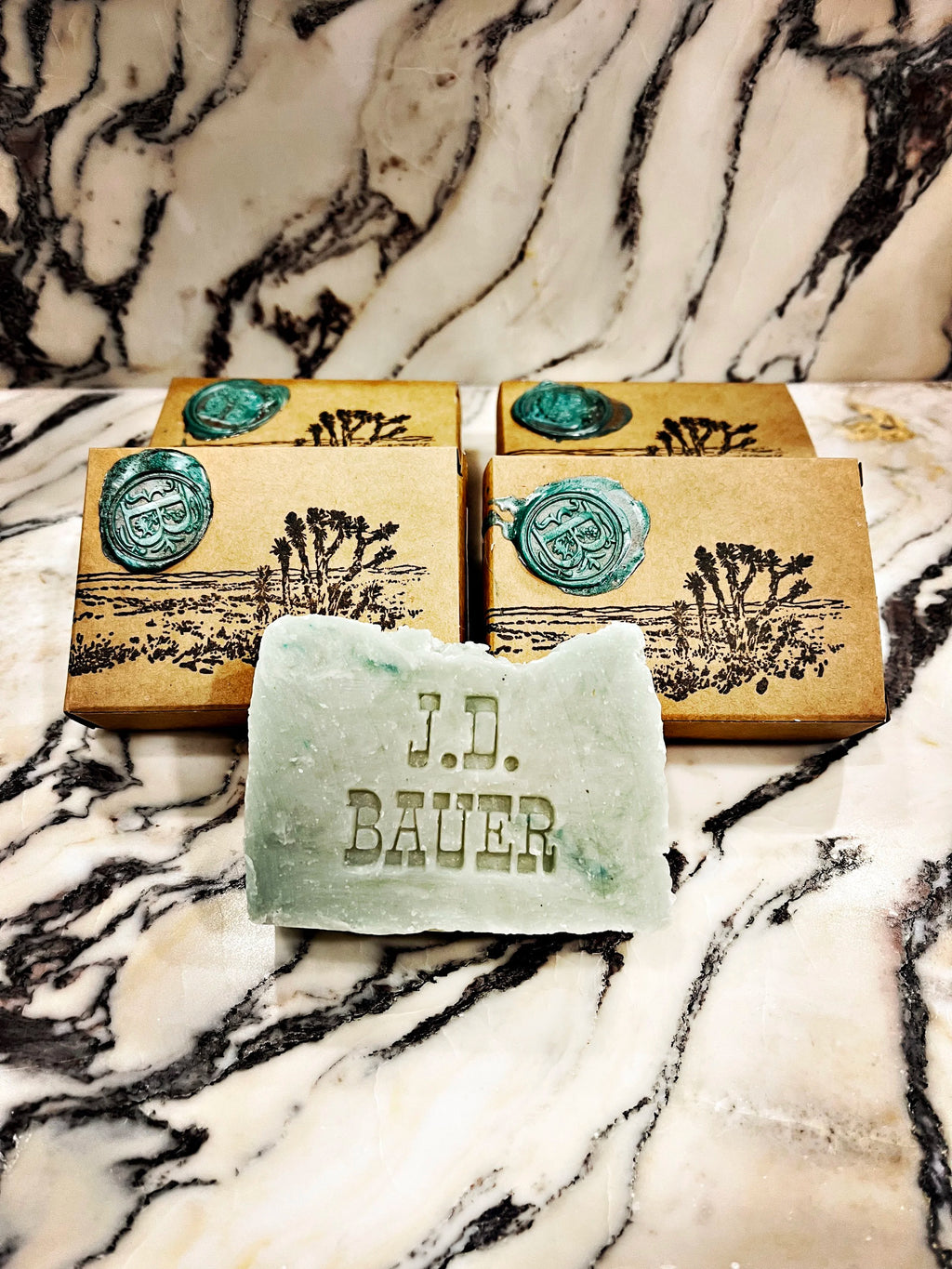 True Blue lavender and cedar shampoo bar, light blue