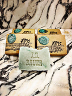 True Blue lavender and cedar shampoo bar, light blue