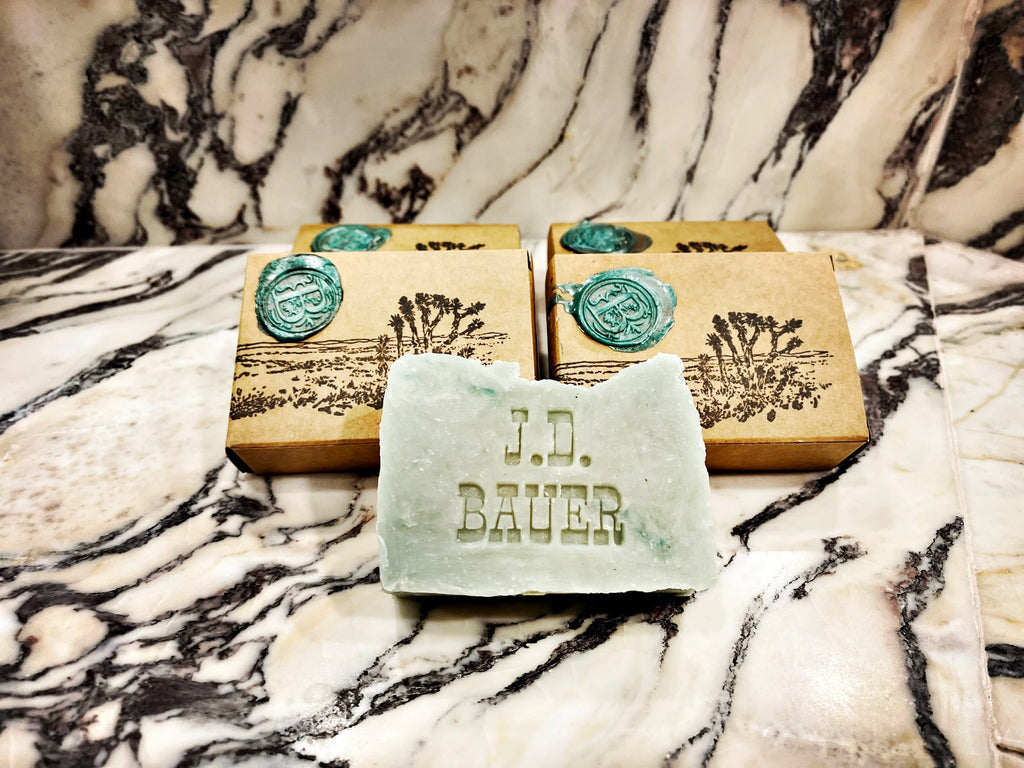True Blue lavender and cedar shampoo bar, light blue, view 2