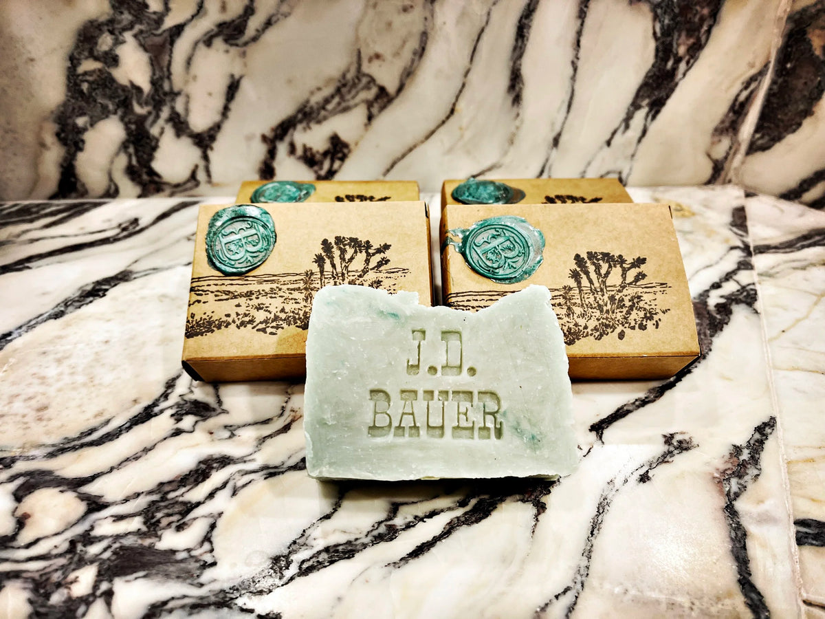 True Blue lavender and cedar shampoo bar, light blue, view 2