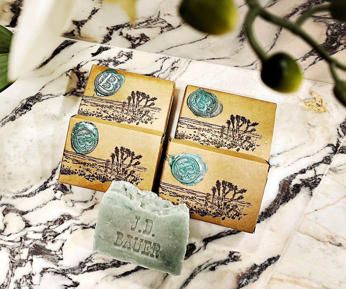 True Blue lavender and cedar shampoo bar, light blue, view 3