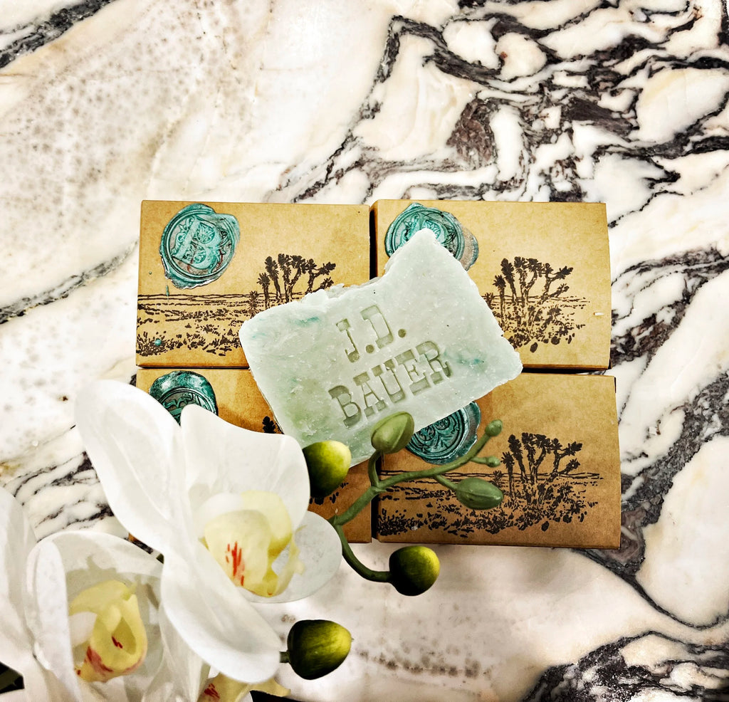 True Blue lavender and cedar shampoo bar, light blue, view 4
