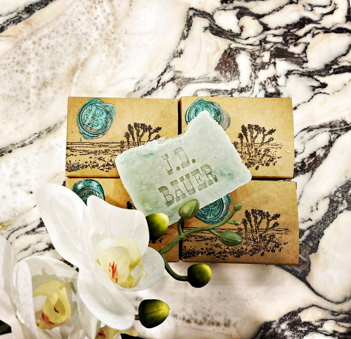 True Blue lavender and cedar shampoo bar, light blue, view 4