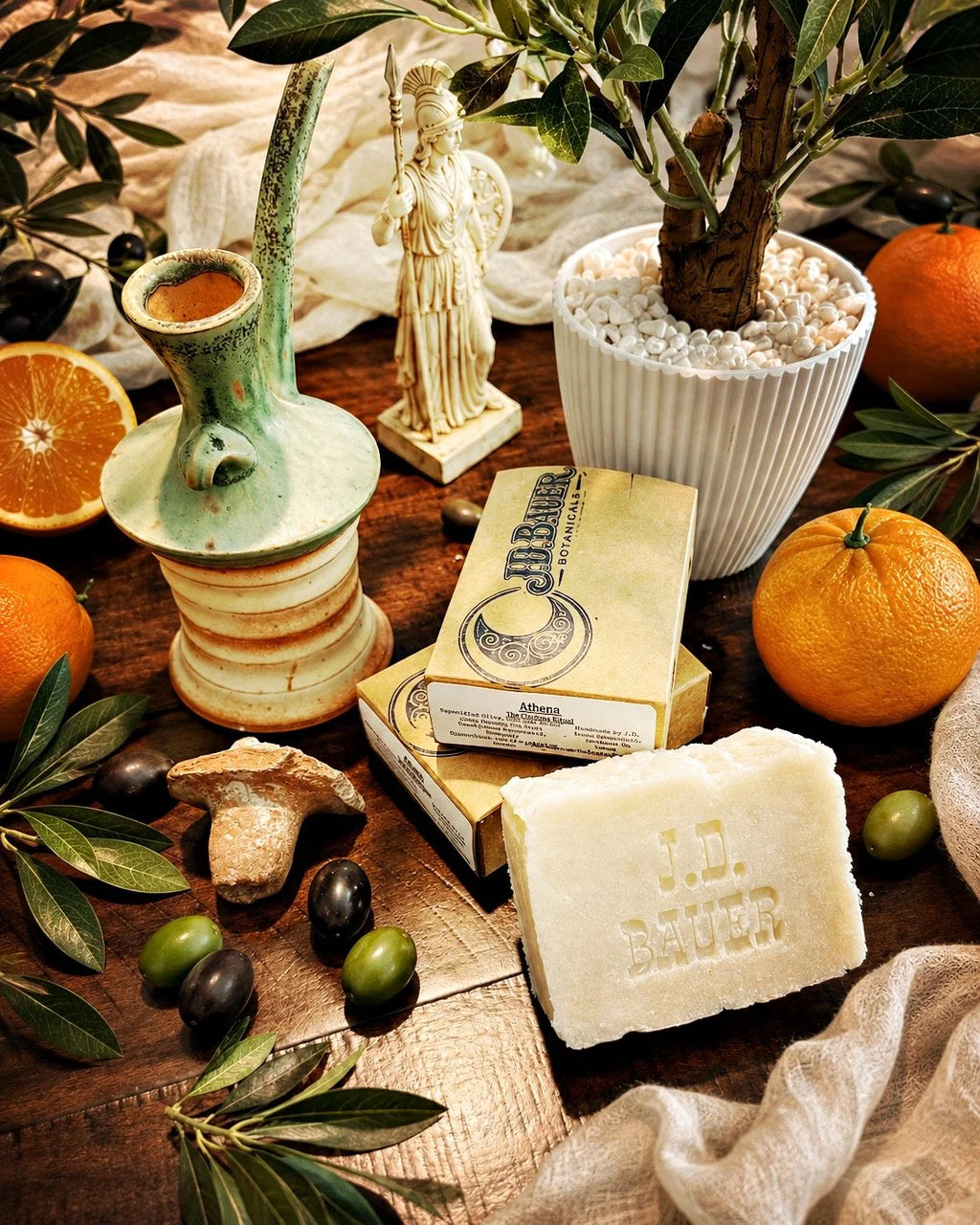 Athena tea tree and turmeric handmade bar soap, view 4