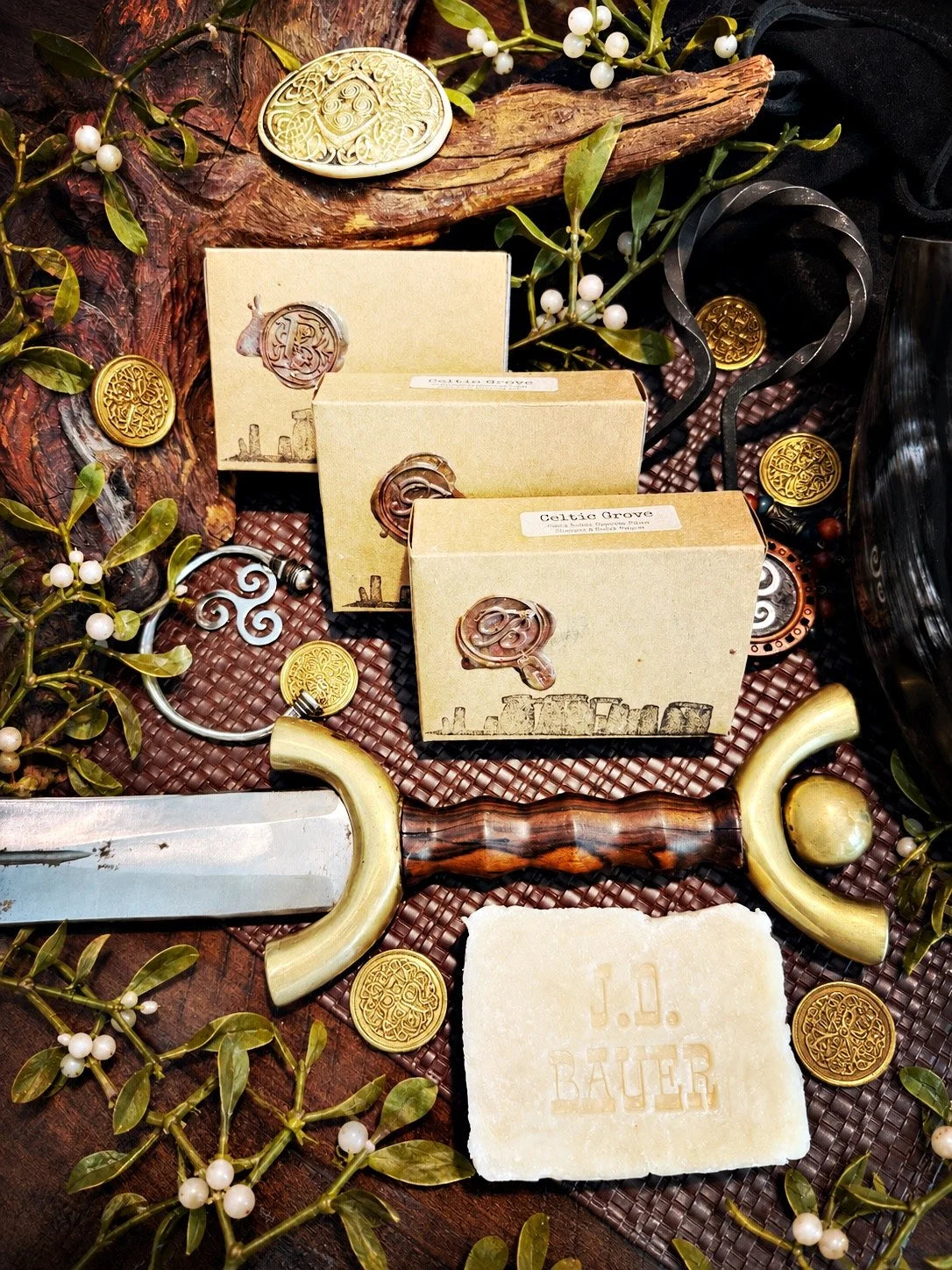Celtic Grove handmade cedar, pine and juniper bar soap, view 2