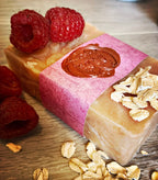 Raspberry and oatmeal handmade bar soap, view 3